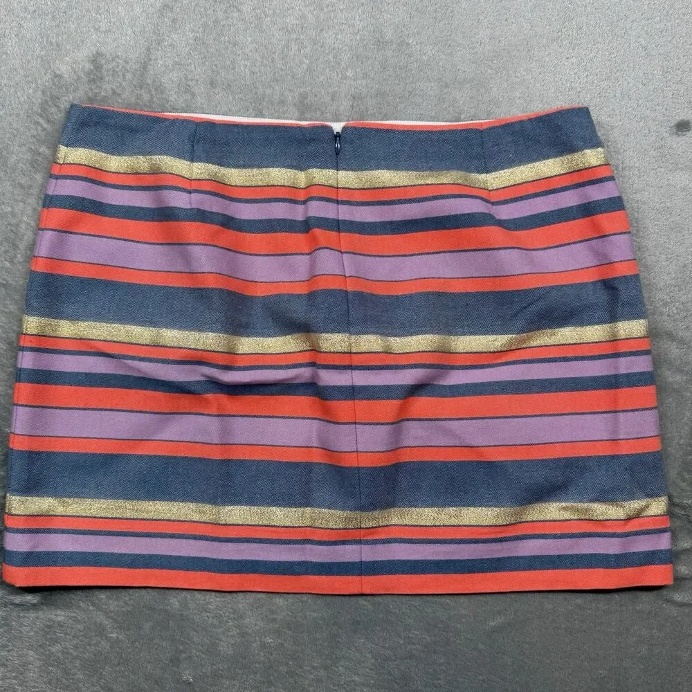 J. Crew Mini Skirt Women’s 14 Multicolor Striped Modern Preppy Retro